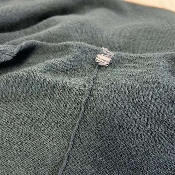 Rundholz Teal Oversized Drop Sleeve Hi/Low Distressed Hemline Sweater M - Picture 14 of 14